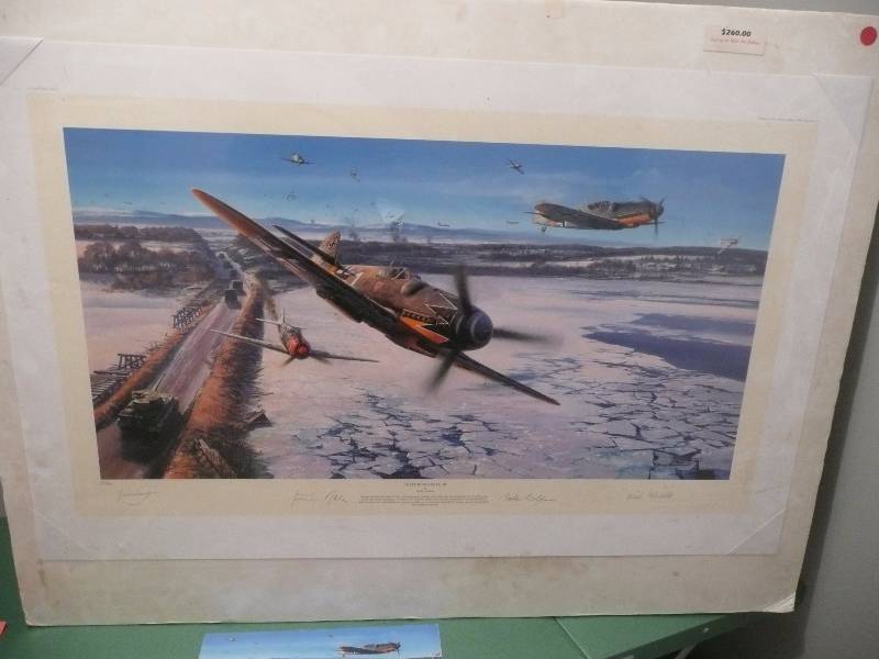 lot 13 image: Three Hundred Club By Nicolas Trudgian - Signed By Gunther Rall Third Highest Ace & Two More Aces - #153 of 500 - Approx 37wide 24high