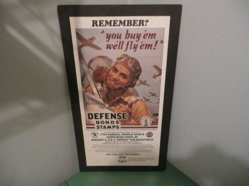 lot 18 image: Air Show Poster 7th Annual World War ll Airpower Display - Approx 14wide 25high - See Pictures