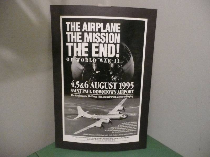 lot 21 image: Air Show Poster - The Airplane, The Mission, The End of WWll  - Approx 14wide 20high - See Pictures