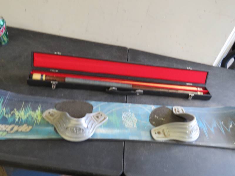 Snow Board and Pool Stick