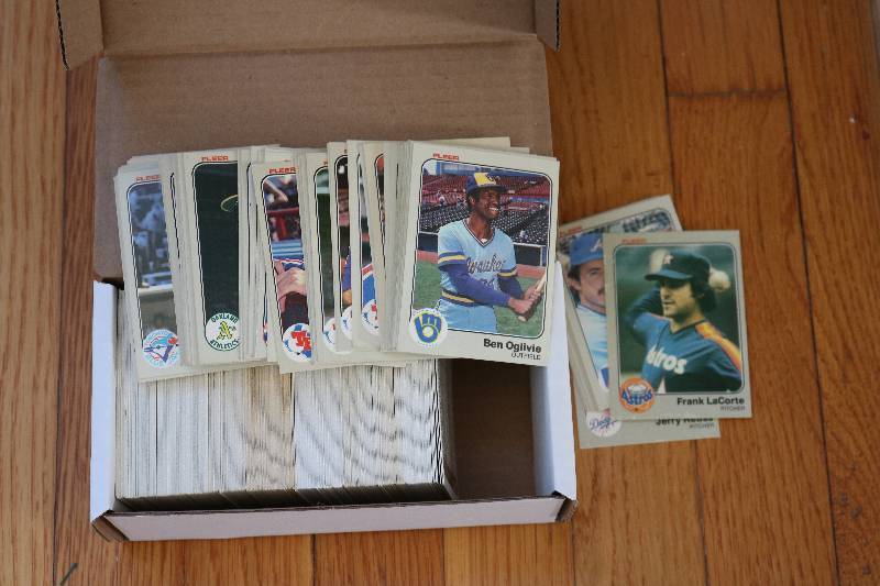 Box of 1983 Fleer baseball cards