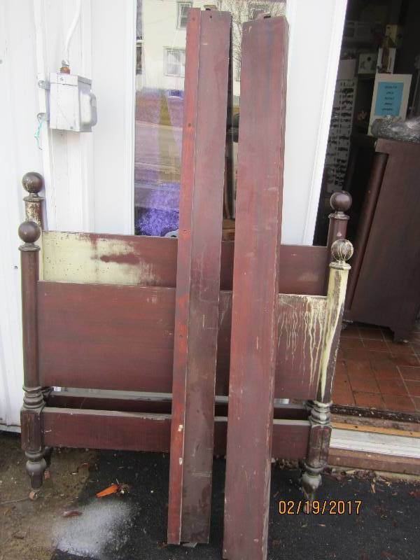 Antique solid wood twin bed frame...