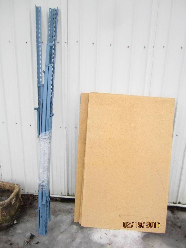 Heavy duty metal frame shelf with 4...