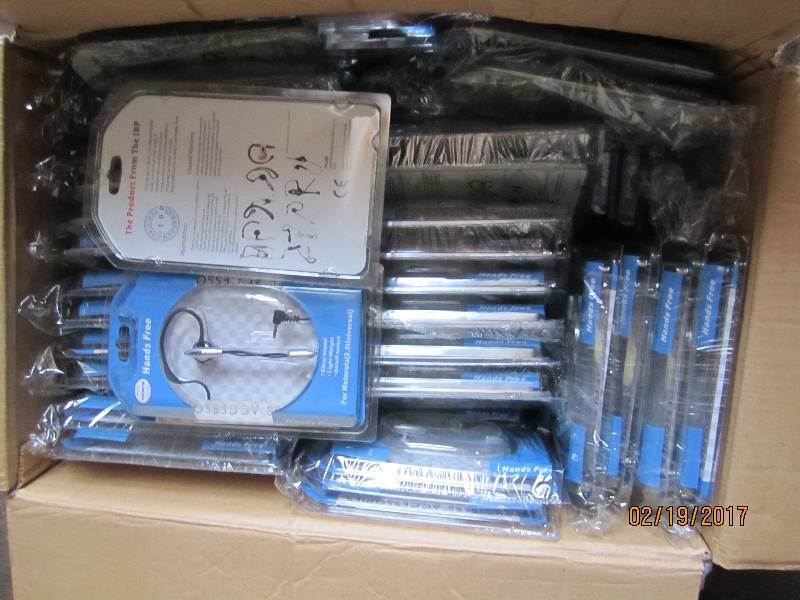Case of 100 hands free headsets, ne...