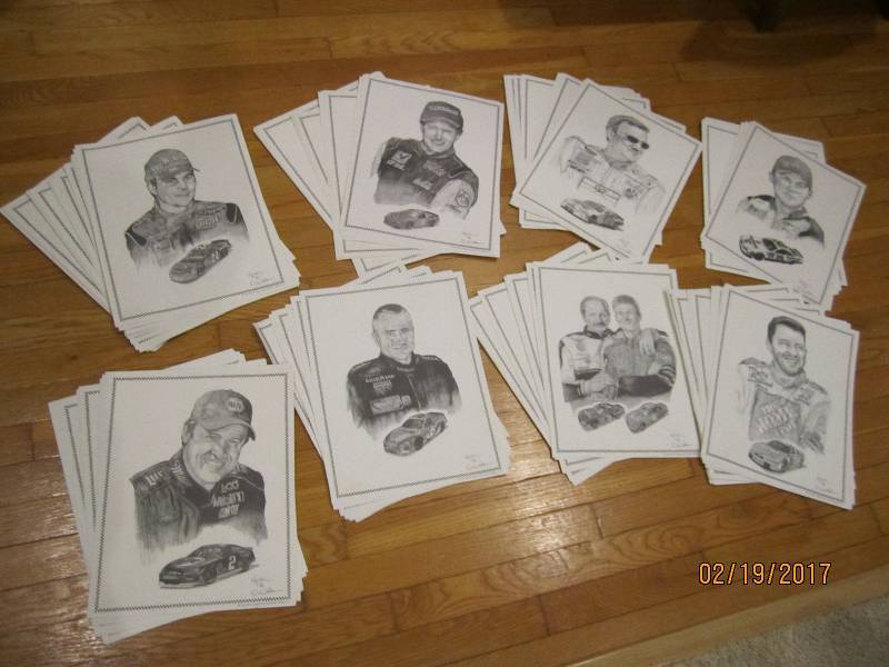 Lot of NASCAR Driver sketches, incl...