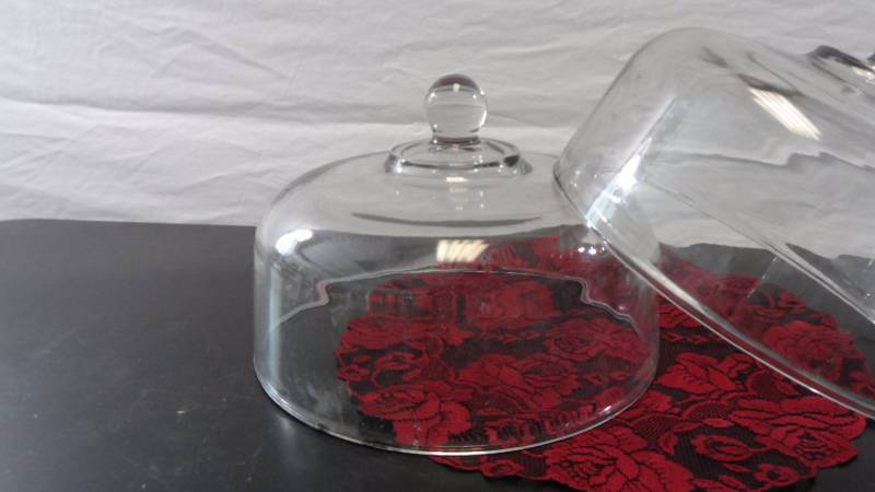 2 Glass Cake Covers