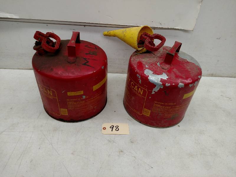 lot 98 image: (2) Eagle 5 Gallon Gas Cans...