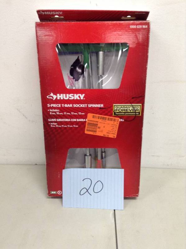 Husky 5 Piece T-Bar Sockrt Spinner New
