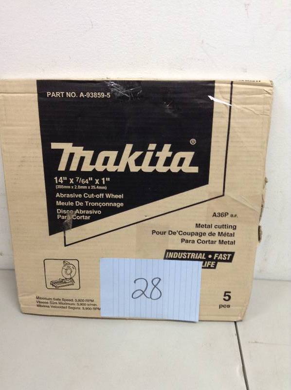 Makita Abrasive Cut-Off Wheel 14 x 764 x 1 Part #A-93859-5 never used