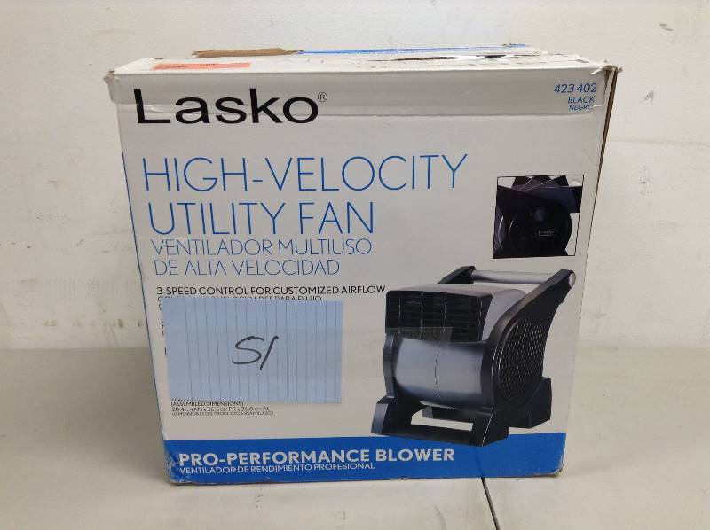 Lasko High Velocity Utility Fan - Pro Perfomance Blower never used