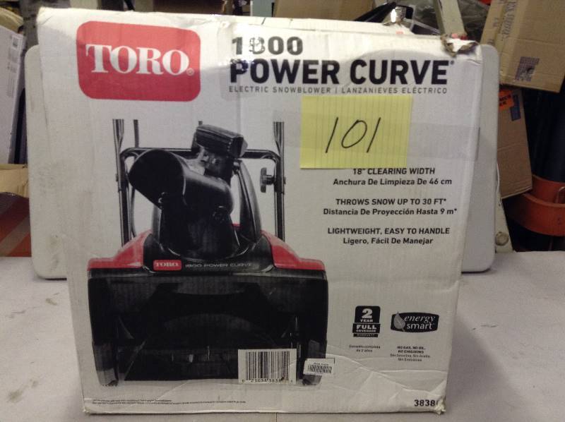 Toro 1800 Power Curve Electric Snow Blower never used