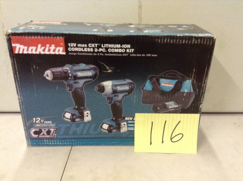 Makita 12V Max CXT Lithium Cordless 2 PC Combo Kit Never used Model DWTDCD780C2