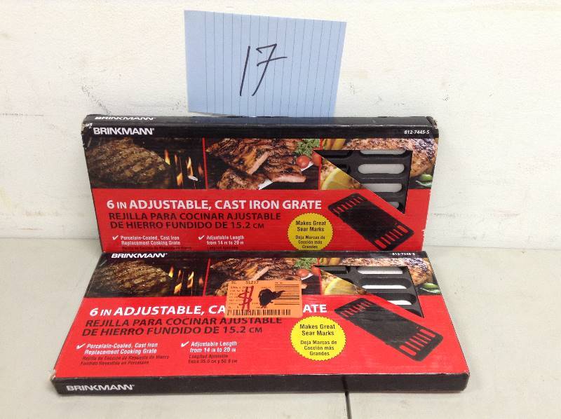 Lot of 2 Brinkmann 6 in Adjustable Cast Iron Grate Never used