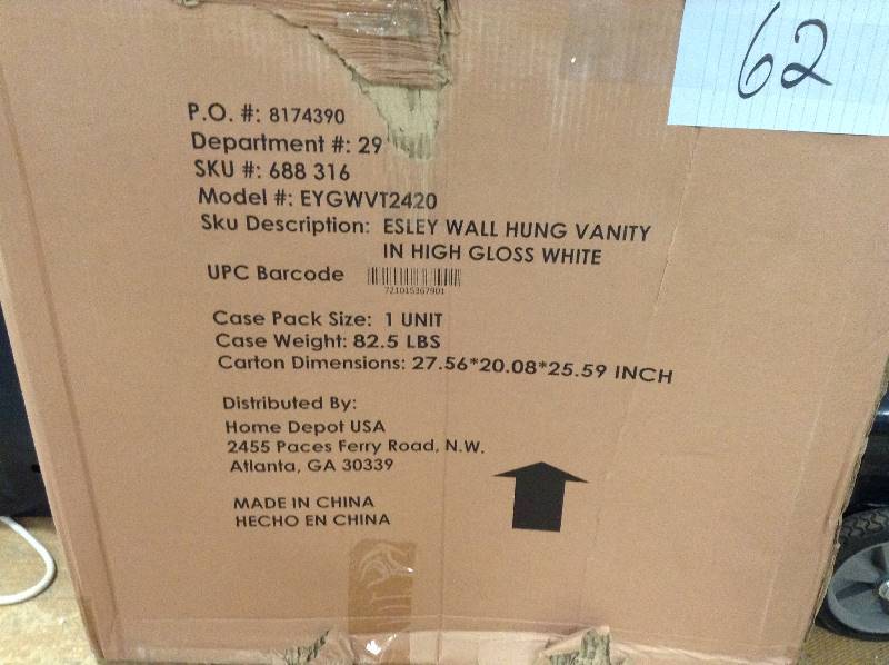 Schon Esley 23.5 in. Vanity in Gloss White with Vitreous China Vanity Top in White Never used