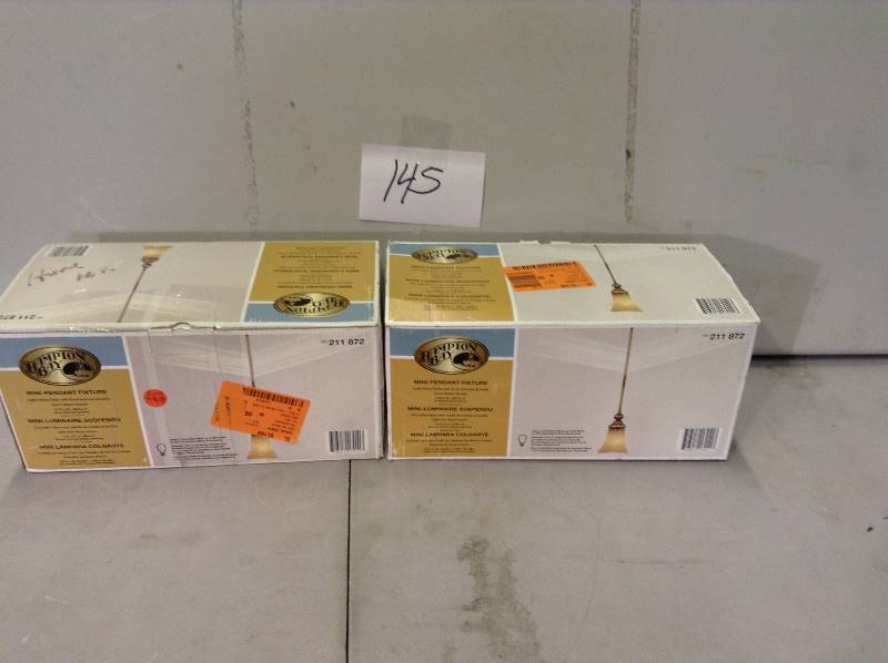 Lot of 2 Hampton Bay Mini Pendants Fixtures