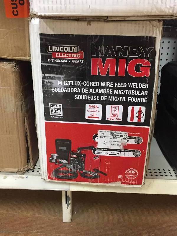 Lincoln Handy Mig �Plugs into household 115V outlet, 35-88 Amp welding output range Never used