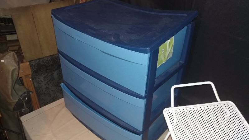 Plastic Drawers and Stool