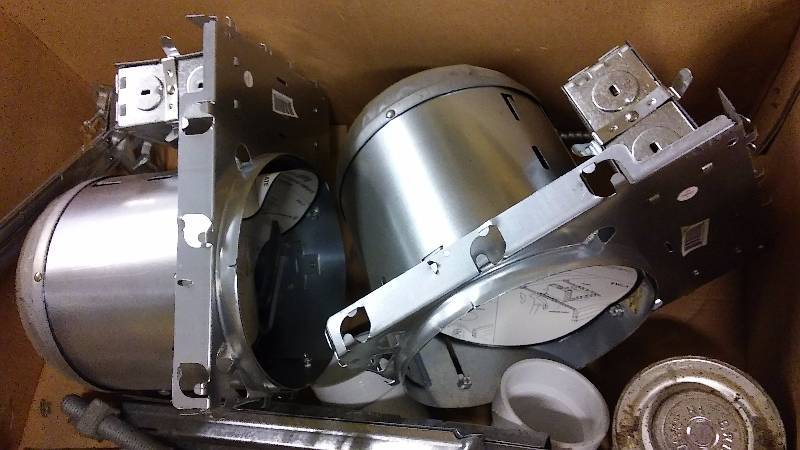 lot 813 image: Recessed lighting Can Kits (2) and Misc.