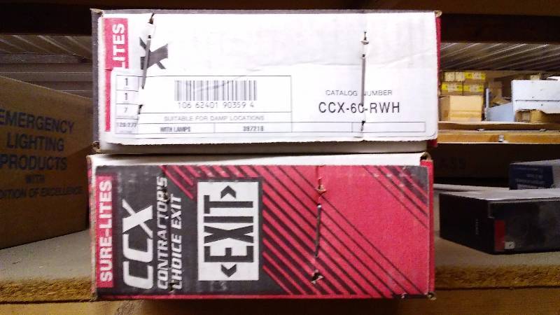 lot 130 image: Emergency Exit LightSigns (2) by Sure-Lites - New in Box