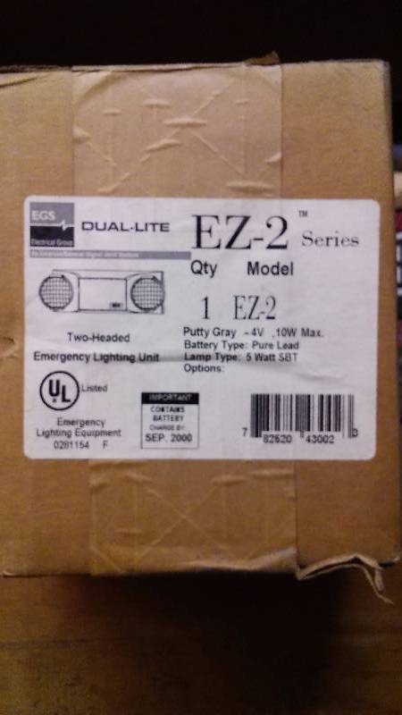 lot 131 image: EGS Dual-lite, 2 headed Emergency Lighting Unit - New in Box