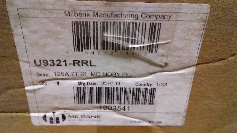 lot 159 image: Electrical Panel Box 125 Amp By Milbank