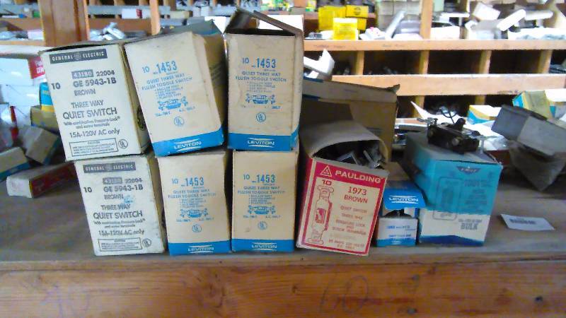 lot 192 image: 3-Way (70) and Single (12) Pull Light Switches � Brown