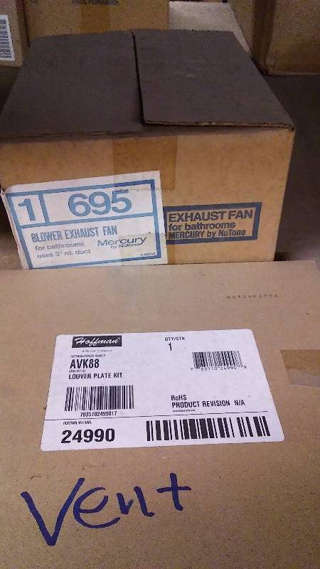 lot 214 image: Hoffman Louver Plate Vent and Nutone Blower exhaust fan