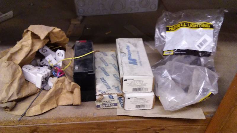 lot 216 image: Replacement ballast and Light Mounting Kits by Magnetek