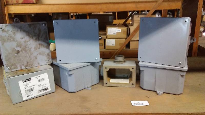 lot 240 image: Pole Boxes (7) SCR CBR, Metal Cast and PVC