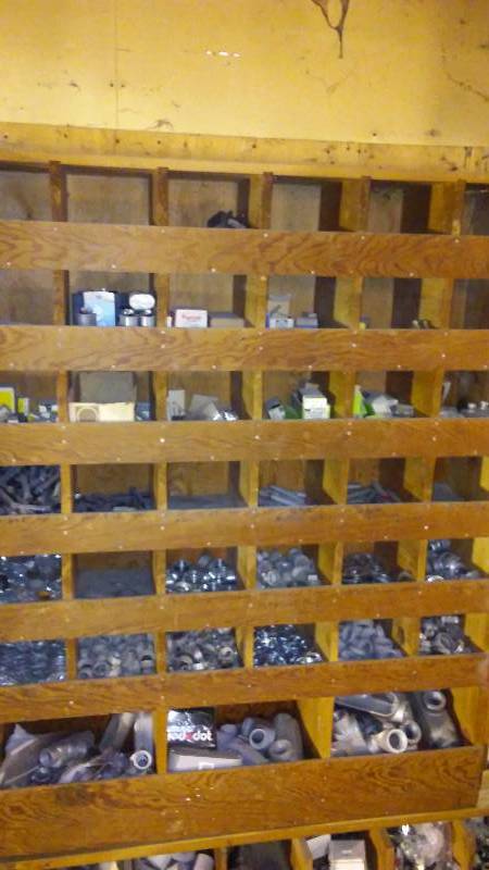 lot 294 image: 39 Bin Lot, Galvanized Box and Conduit Supply Pieces