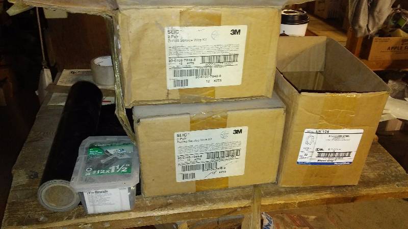 lot 297 image: 2 pr. Buried Service Wire Kits (17), Screws and 12� W Roll of Heavy Gauge Vinyl