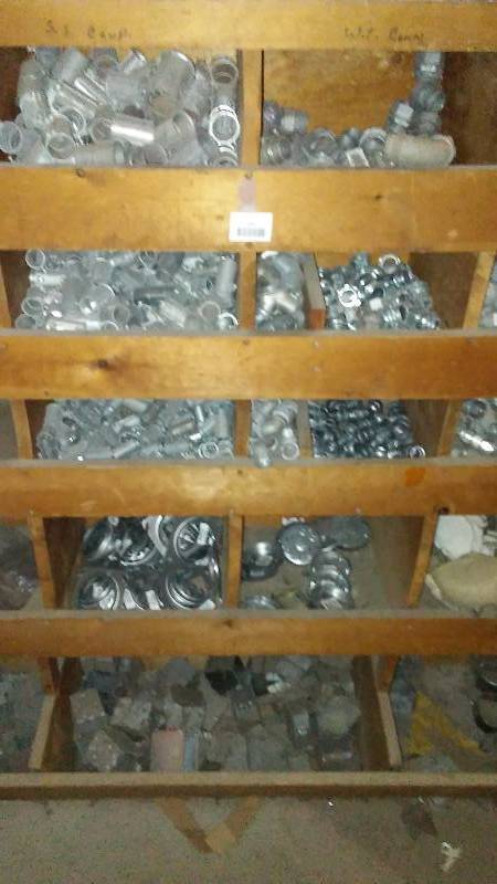 lot 310 image: Several Bins (9) of Galvanized  Zinc See pictures for full details