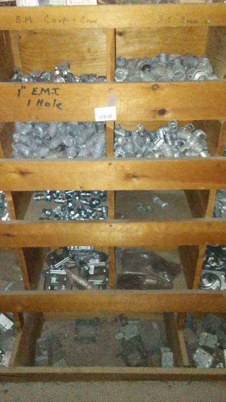 lot 311 image: Several Bins (9) of Galvanized  Zinc See pictures for full details