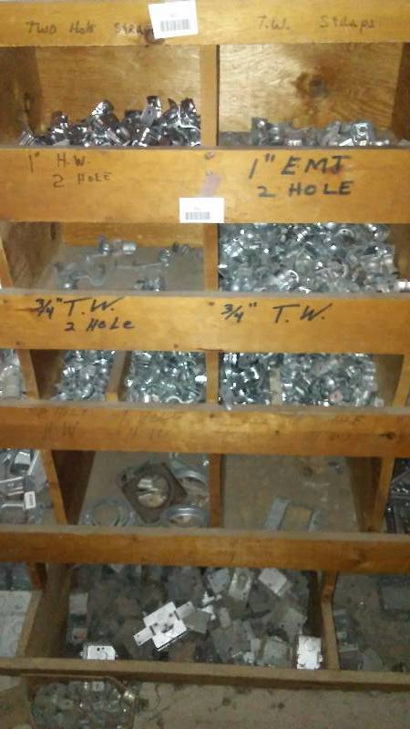 lot 312 image: Several Bins (9) of Galvanized  Zinc See pictures for full details