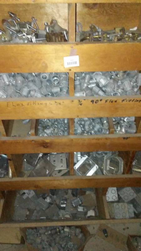 lot 314 image: Several Bins (9) of Galvanized  Zinc See pictures for full details