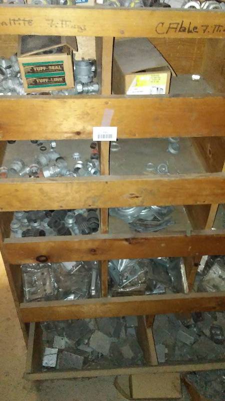 lot 315 image: Several Bins (9) of Galvanized  Zinc See pictures for full details