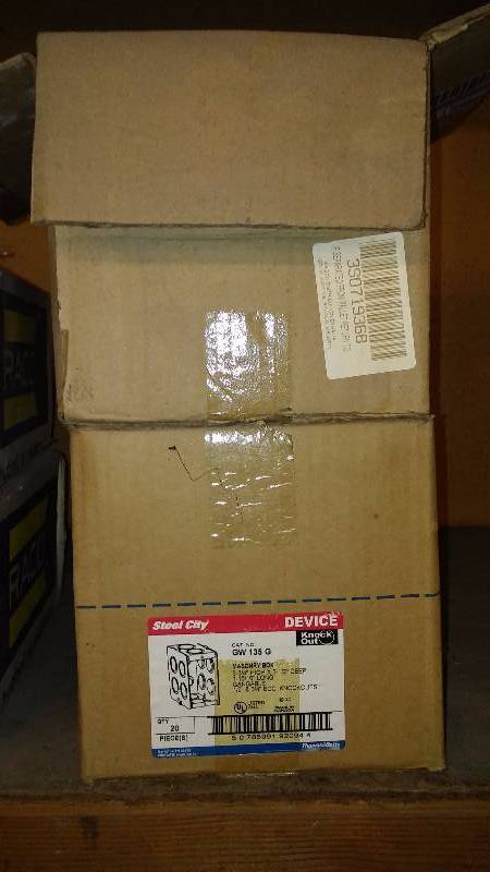 lot 335 image: Single Gang Galvanized Masonry Boxes (27 single pieces)