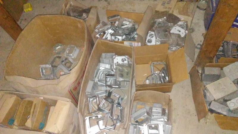 lot 336 image: Galvanized Boxes, spacers and face plates