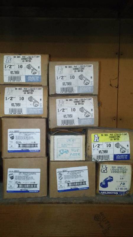 lot 343 image: Liquid-Tight Metal Conduit Connectors