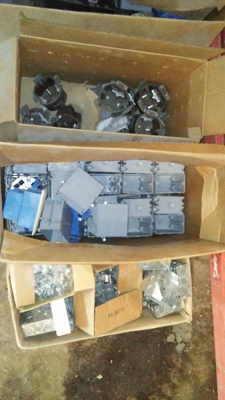 lot 573 image: Plastic and Galvanized Boxes