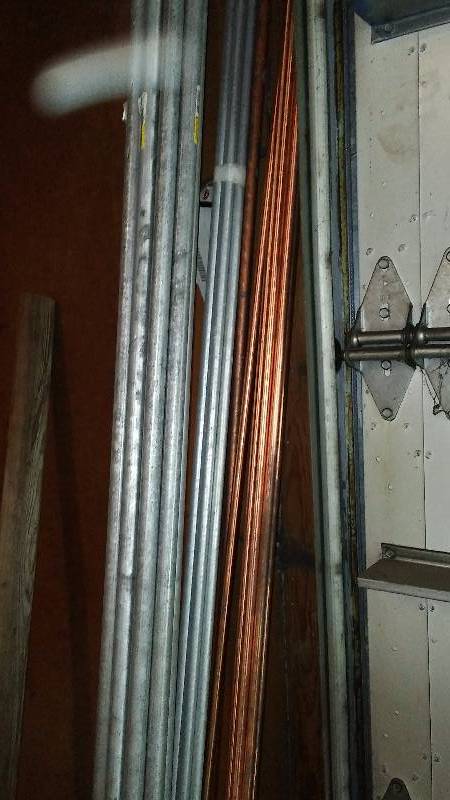 lot 583 image: 38-inch Copper 8 ft., 38 Inch Galvanized and � Inch Galvanized