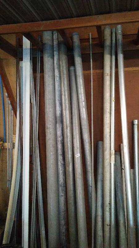 lot 592 image: (6) Large Size Galvanized Pipe, Anchors and more