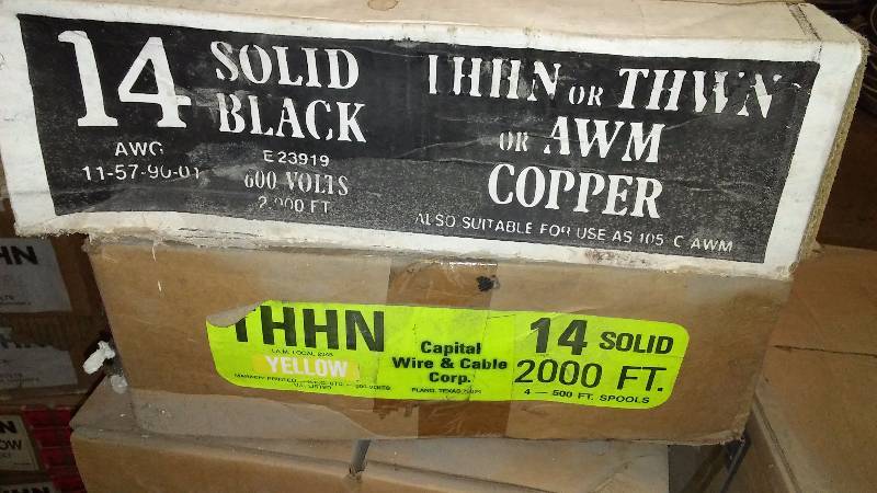 lot 608 image: Wire 14 Solid, 2000 ft. each Black and Yellow
