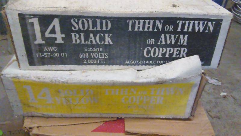 lot 613 image: Wire 14 Solid, 2000 ft. each Black and Yellow