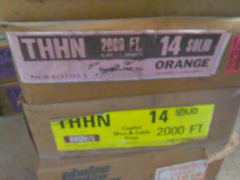 lot 618 image: Wire 14 Solid,2000 ft.  each Brown and Orange