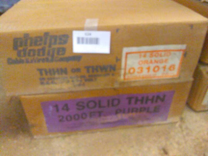 lot 624 image: Wire 14 Solid,2000 ft.  each Orange and Purple