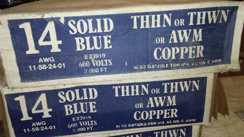 lot 610 image: Wire 14 Solid, 2000 ft. Blue (2)