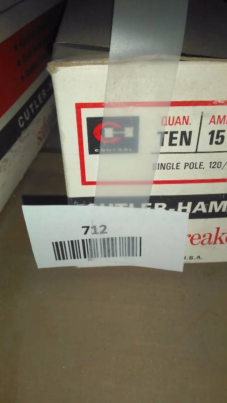 lot 712 image: (65) Cutler Hammer Safety Breaker, 15 AMP Cat. No. CH 115