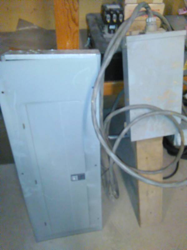 lot 735 image: Cutler Hammer 200 Amp Service Box � New and Rain Proof Terminal Box by Midwest � Used, T1210