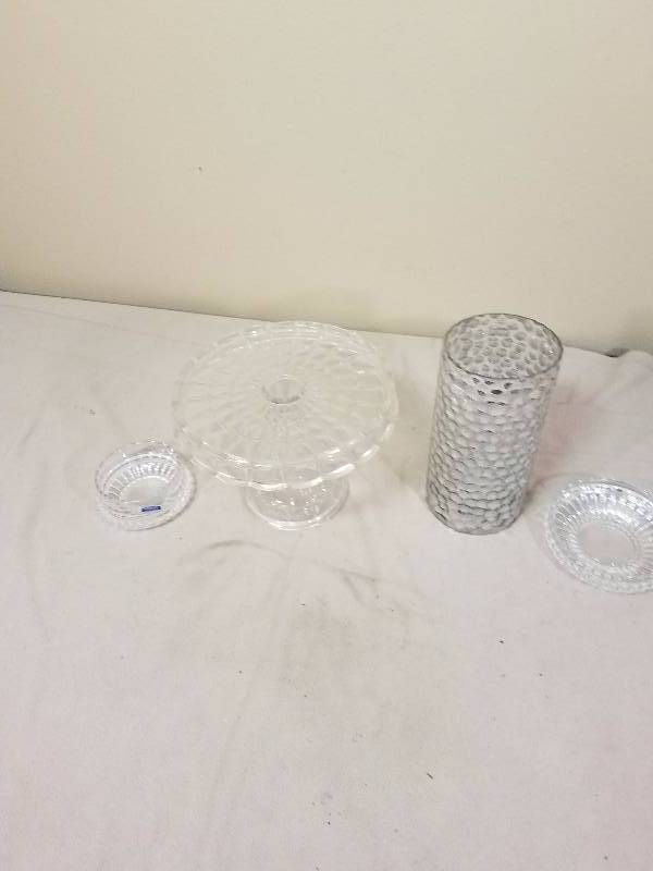 Glass Cake Stake and Candy Dishes